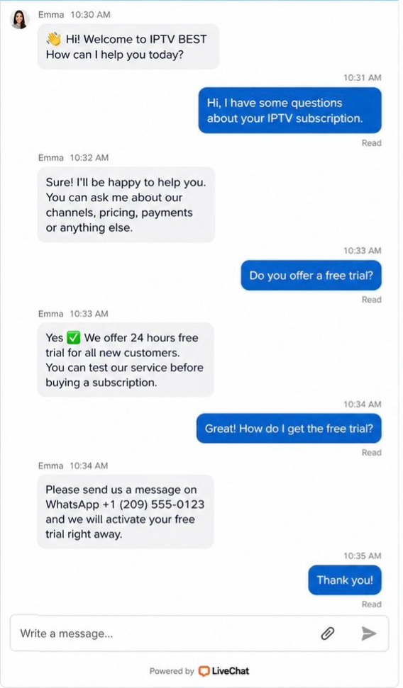 Customer support conversation